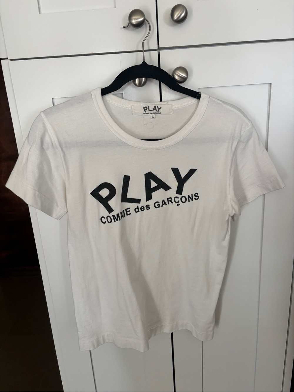 Comme des Garçons PLAY White Logo Short Sleeve Tee